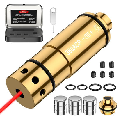 Vstranics 380ACP Laser Training Cartridge Dry Fire Training System with Rubber Snap Cap, O-Rings and 3 Set Batteries for Dry Fire Practice and Shooting Training