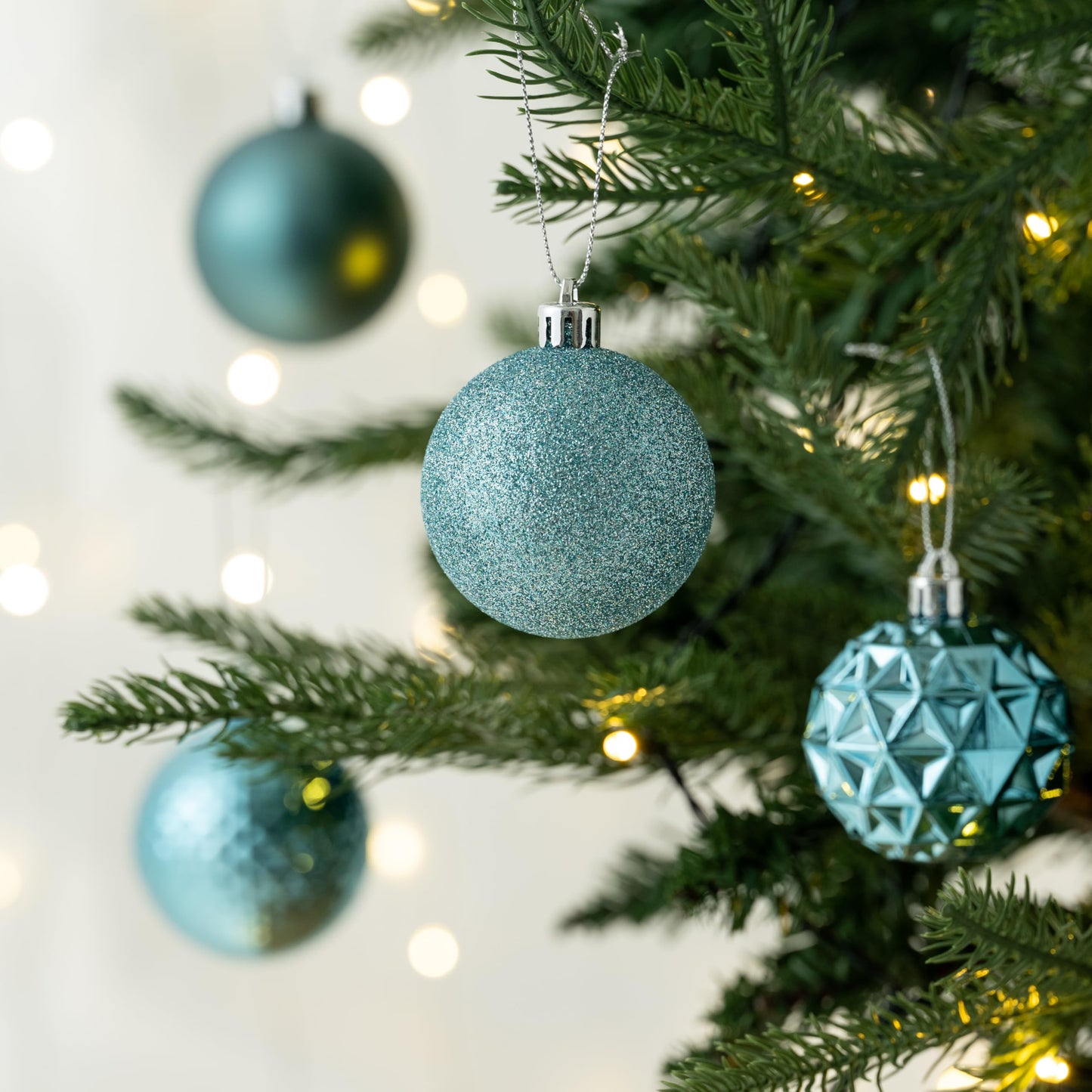 Valery Madelyn Christmas Tree Decorations Ornament Set, 50ct 2 Inches Light Blue Shatterproof Christmas Ball Ornaments Hanging Xmas Holiday Party Decor