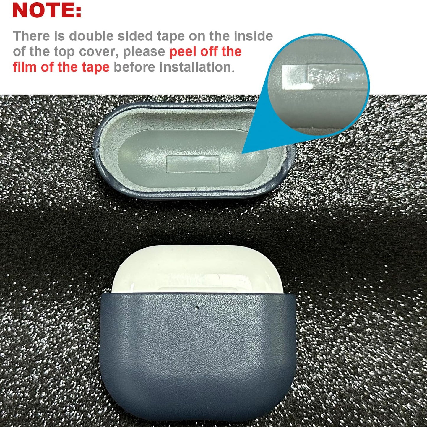 LOPIE Handmade Case for AirPods 4 / AirPods 4 with Active Noise Cancellation Leather Case, Fully-Wrapped with Top Grain Leather, Protective Hard Shell Cover for Gen 4 AirPods - Blue