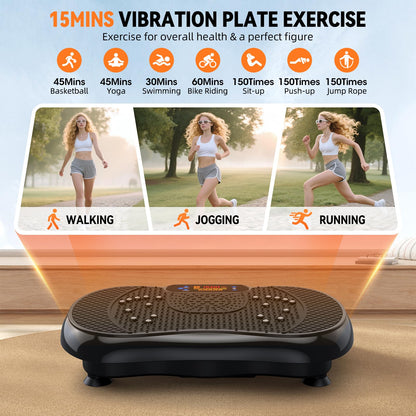 PBYRD Vibration Plate Exercise Machine 2025 Upgraded Vibrating Plate for Lymphatic Drainage Weight Loss 330Lbs, 999 Adjustable Speeds, Full-Body Shaker Vibration Platform for Women Men, Sport Home Gym