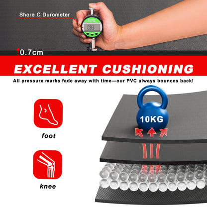 Cheete Extra Large Exercise Mat 6'x4'/7'x5'/6'x8'/6'x9'/6'x10'/6'x12'（7mm）, Gym Flooring for Home Gym,Thick Exercise Mats for Home Workout,Non-Slip,Extra Durable,High-Density Gym Mats for Jump Rope,Cardio