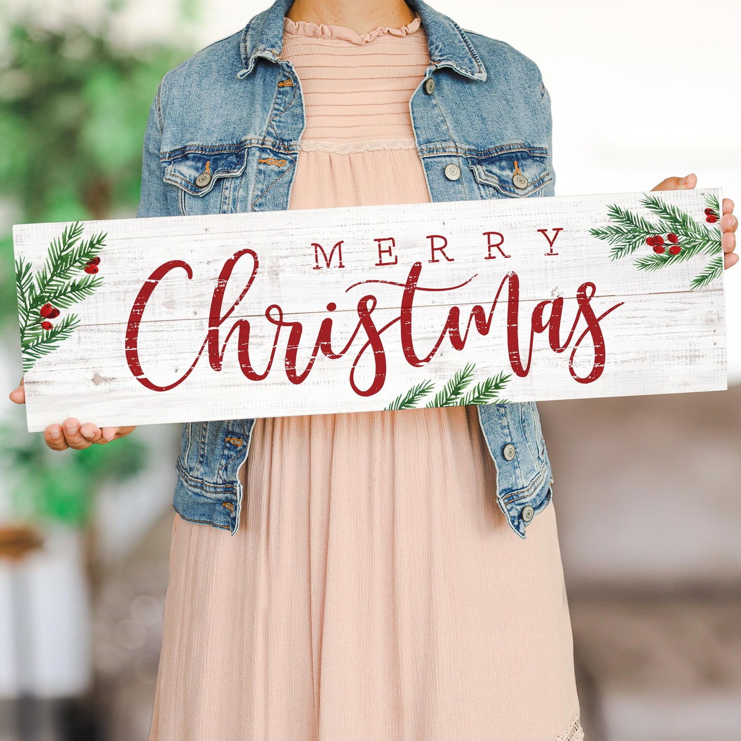 Simply Said, INC Vintage Pallet Boards- Merry Christmas, 7"x24" Rustic Wood Sign VPB1111