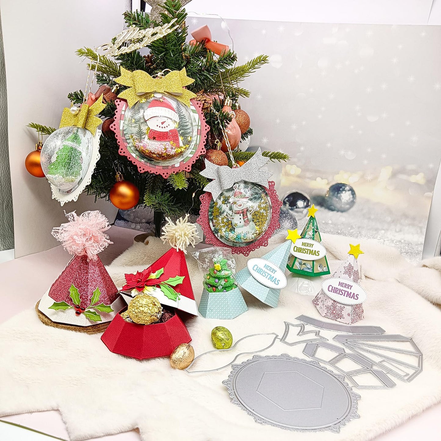 Alinacutle Christmas Decoration Candy Box Metal Cutting Die Cut for Gifts Packing Handmade Paper Craft Birthday Festival Celebrate Presents Container -Alinacutle
