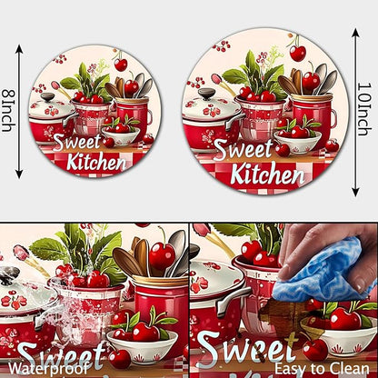 Rustic Farmhouse Electric Stove Burner Covers，4 Pack Round Stove Burner Covers，8 Inches and 10 Inches，Gas Stove Burner Covers,Metal Stove Burner Cover，Sweet Kitchen Restaurant Decorative,Kitchen Decor