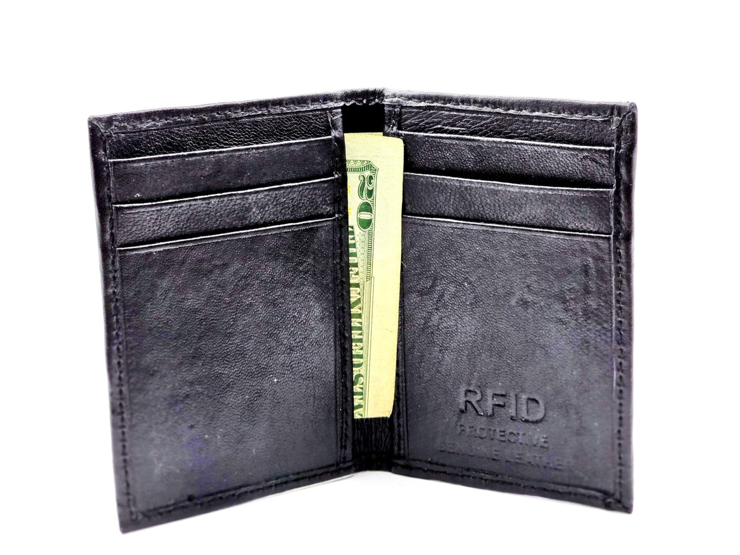 BLB Technologies LLC Slim Front Pocket Wallet for Men – Genuine Leather Minimalist Wallet, RFID Blocking, Holds Cards & Cash, Compact Everyday Carry