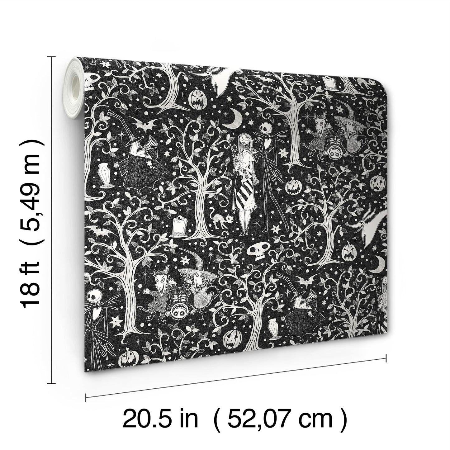 Disney Tim Burton's The Nightmare Before Christmas Black Forest Peel & Stick Wallpaper by RoomMates, RMK12797PLW
