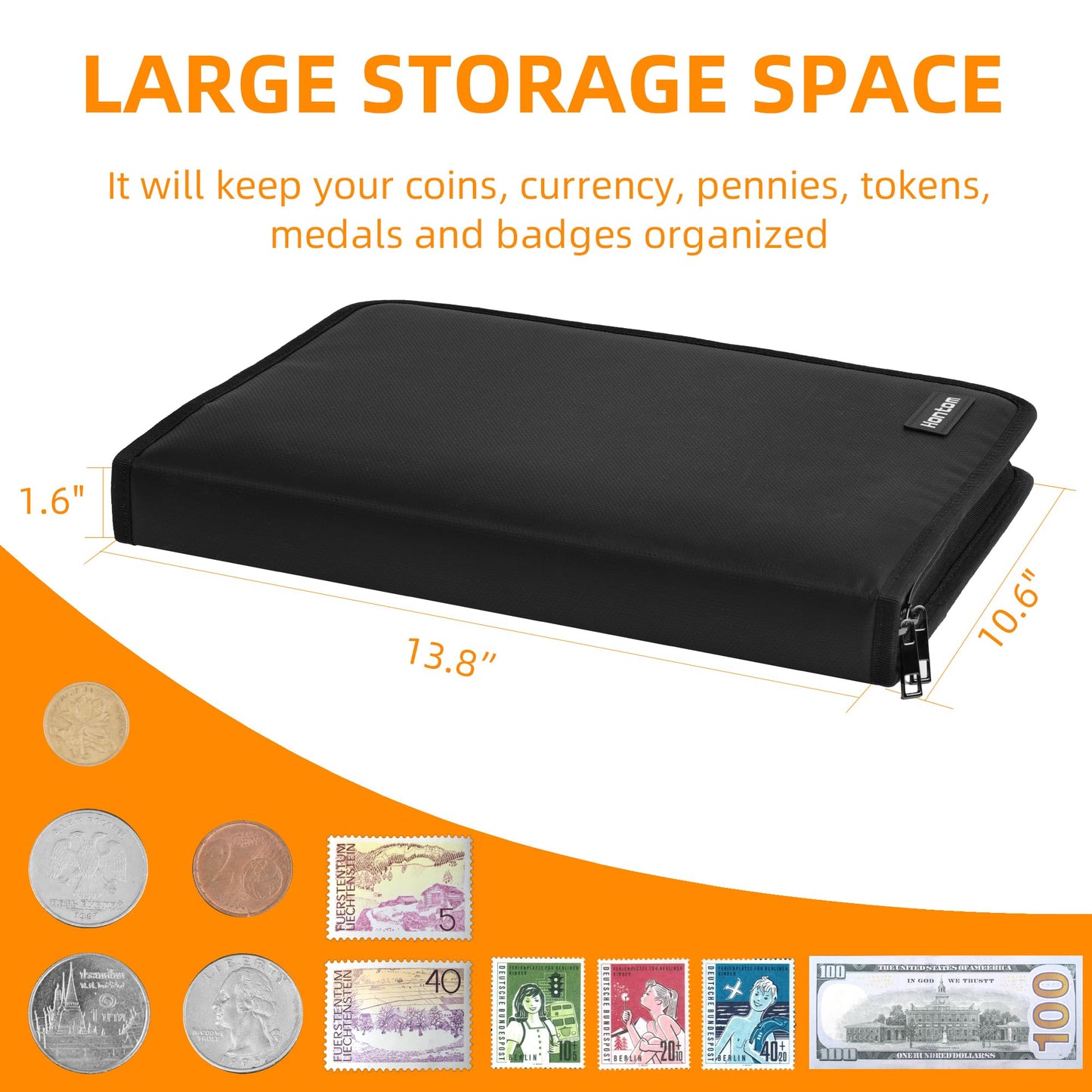 Coin Collection Album Holder for Collectors, 400 Pockets Fireproof Coin Collection Book & 36 Paper Money Organizer Binder for Coin Currency Collection Supplies,Pennies,Bill,Tokens,Badges