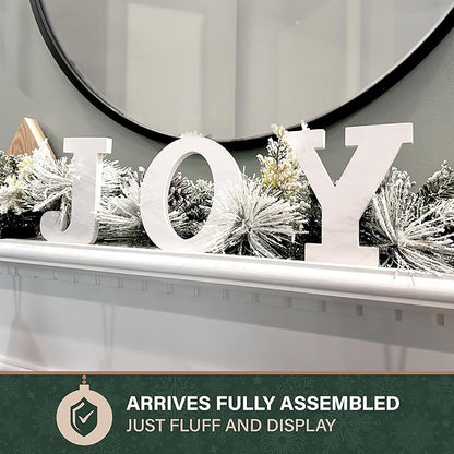Fraser Hill Farm 6-Ft. Christmas Snow Flocked Garland with Pinecones Perfect for Door, Window, Wall, or Fireplace, Festive Holiday Decor