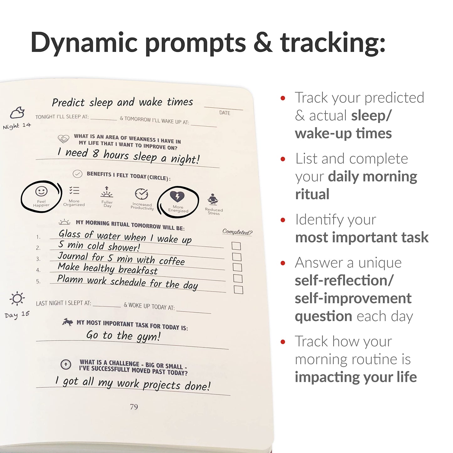 The Morning Sidekick Journal - Habit Tracker Journal! A Guided Journal for Morning Routines. A Science Driven Daily Journal with Prompts for Healthy Life Habits. Wellness Journal for Women and Men.