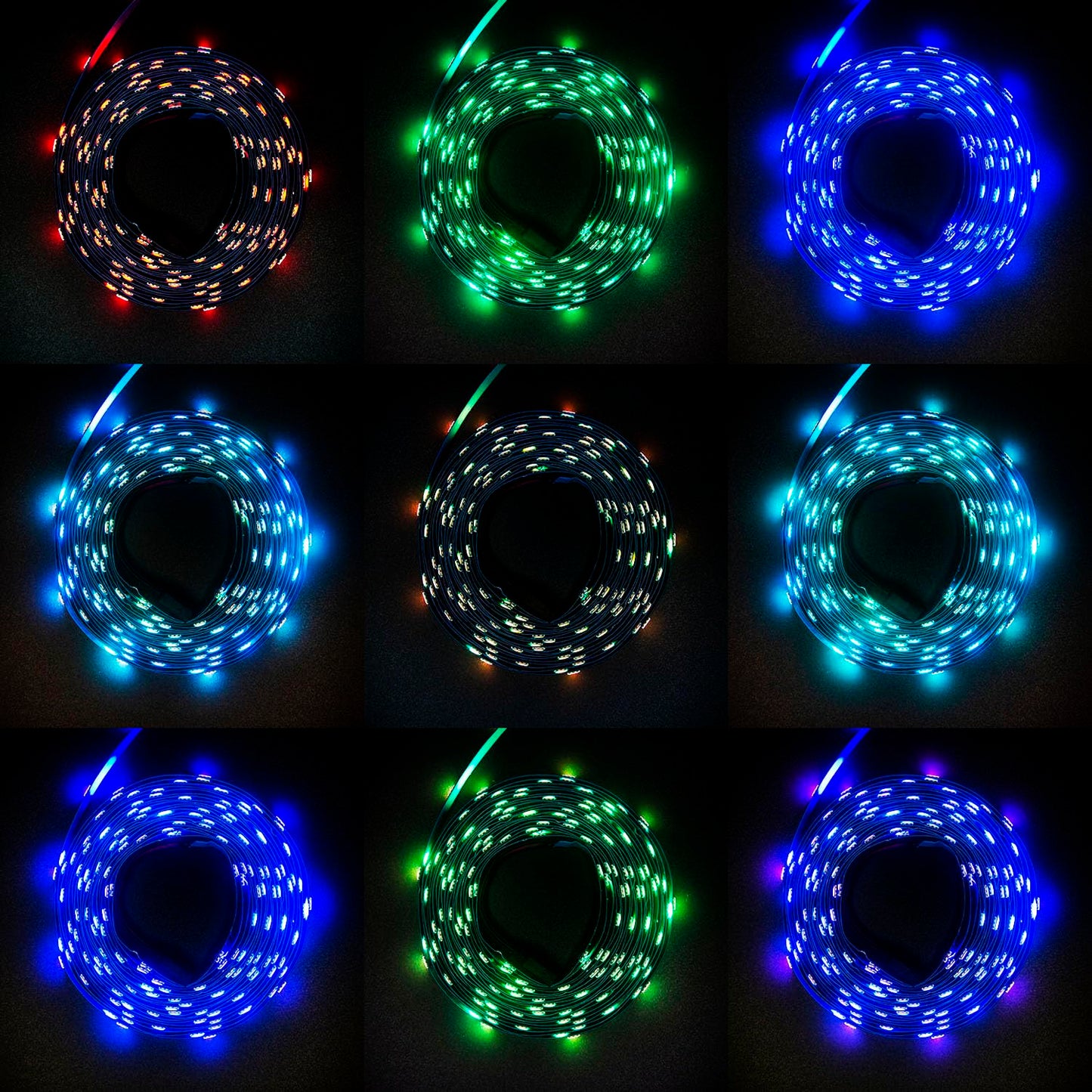 HiCHN LED Strip Lights 16.6 feet (5 Meter) RGB Color with APP and IR Remote 5050 SMD LED 30 Lights Per Meter for Bedroom,Home,TV Backlight with Remote Control (Black, 5 Meter 150 led Lights)