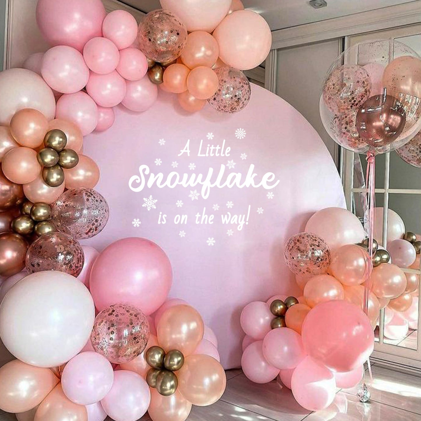ZAIBIANHAO A Little Snowflake is On the Way Decal - Winter Wonderland Baby Shower White Frosty Backdrop,Gender Reveal Decorations,Christmas Sign Birthday Party Supplies