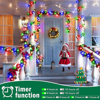 SAUIRS 403FT 1000 LED Christmas Lights Outdoor String Lights with 8 Modes Timer Waterproof Fairy Light Plug in for Outside Indoor Party Xmas Palm Tree Yard Wedding Decorations(Multicolor)