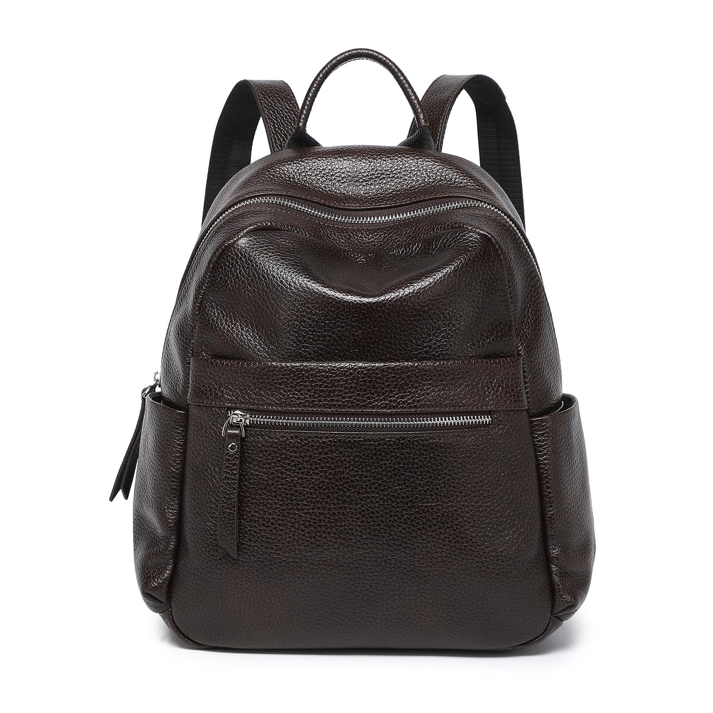 UEIRY Genuine Leather Backpack for Women Fashion Designer Shoulder Bags Soft Leather Backpack, Stylish Daypack for Work Travel School, Coffee