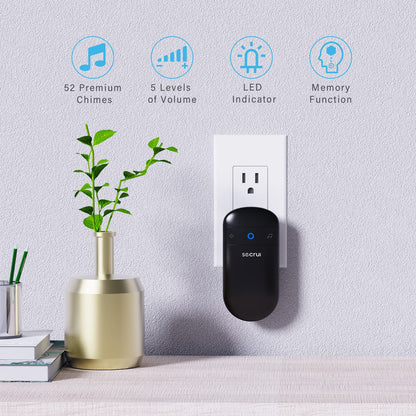 SECRUI Door Chime, Door Open Sensor Chime for Business/Home When Entering, Adjustable Volume, Easy Installation, 400ft Range, 52 Chimes, M508+D7
