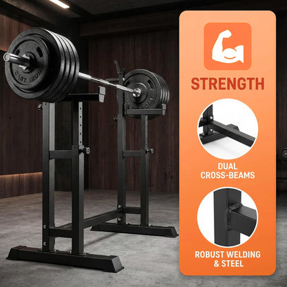 BARWING 49IN Adjustable Squat Rack Stand,770LBS Barbell Rack For Bench Press,Weight Bench Rack,Muti-functional Barbell Stand For Bench Press,Weight Lifting Easy to Assemble