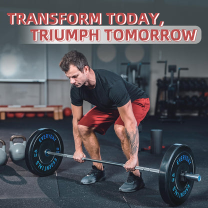 Fitvids Olympic Bumper Plates Set – 2" Weight Plates for Strength Training & Weightlifting – Set: 390 lbs – Black