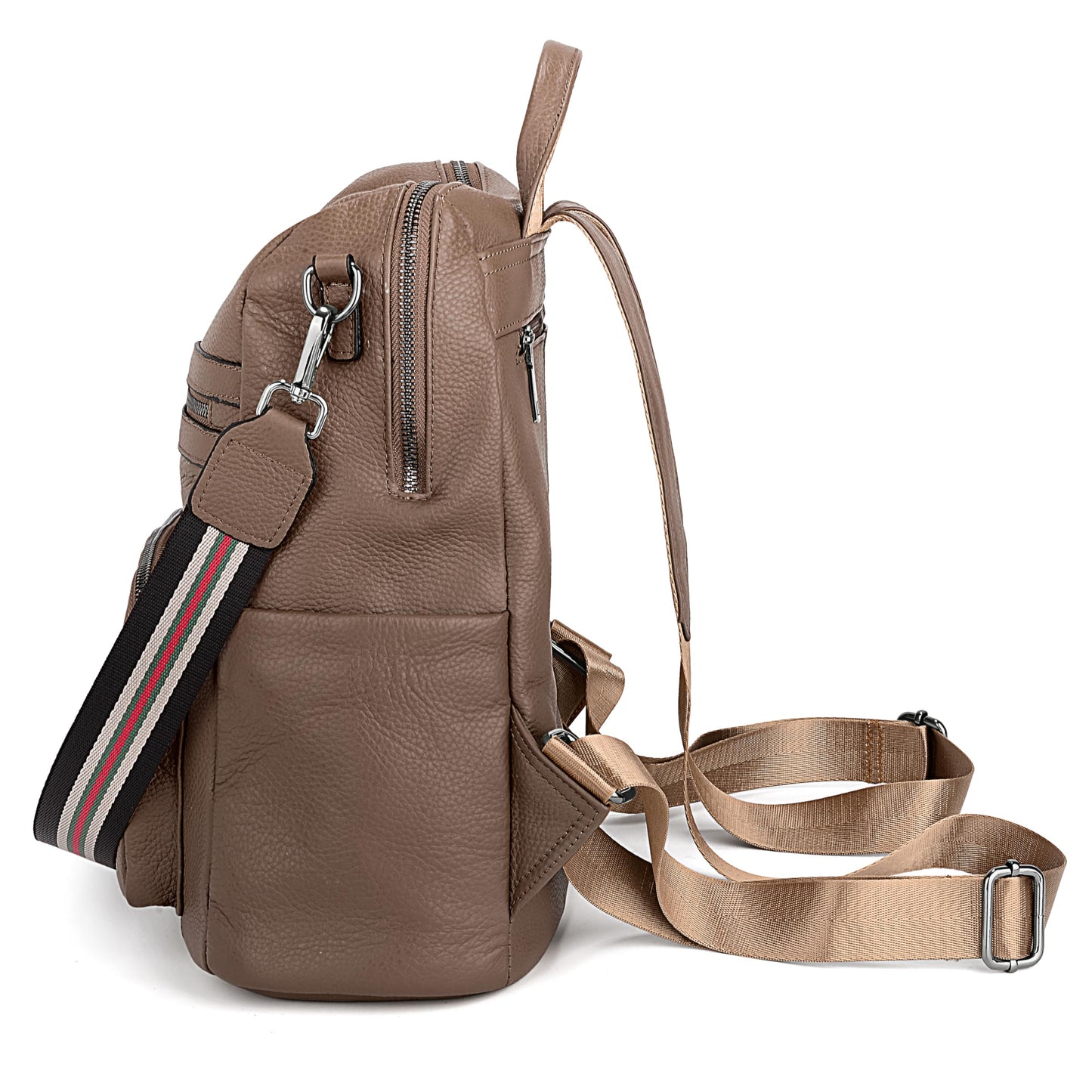 YALUXE Genuine Leather Backpack Purse for Women Fashion Daypack with Multiple Pockets