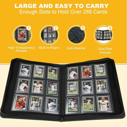 Toploader Binder,Toploader Hard Cases, 9-Pocket Pages Sleeves Hold up 288 Cards.Toploader Card Binder with Sleeves for “3×4” rigid，Card Holder(purple)