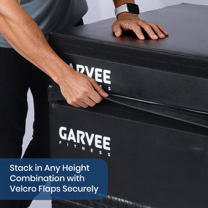Garvee Stackable Plyo Box 20 Inch, Adjustable Plyometric Jump Box, Soft Foam Step Up Boxes for Home Gym Workouts, Soft Plyo Box for Professional Strength, HIIT, Step-Ups, and Agility Training