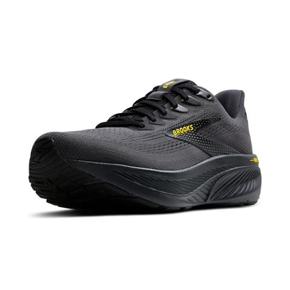 Brooks Men’s Ghost 17 Neutral Running Shoe - Ebony/Black/Yellow - 7 Medium