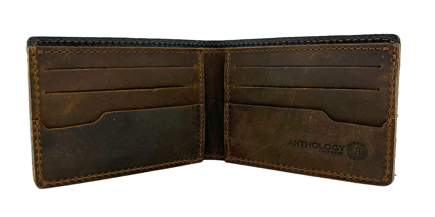 Handmade Full Grain Strong Quality Leather Wallet For Men - by Anthology Gear (Whiskey Brown)