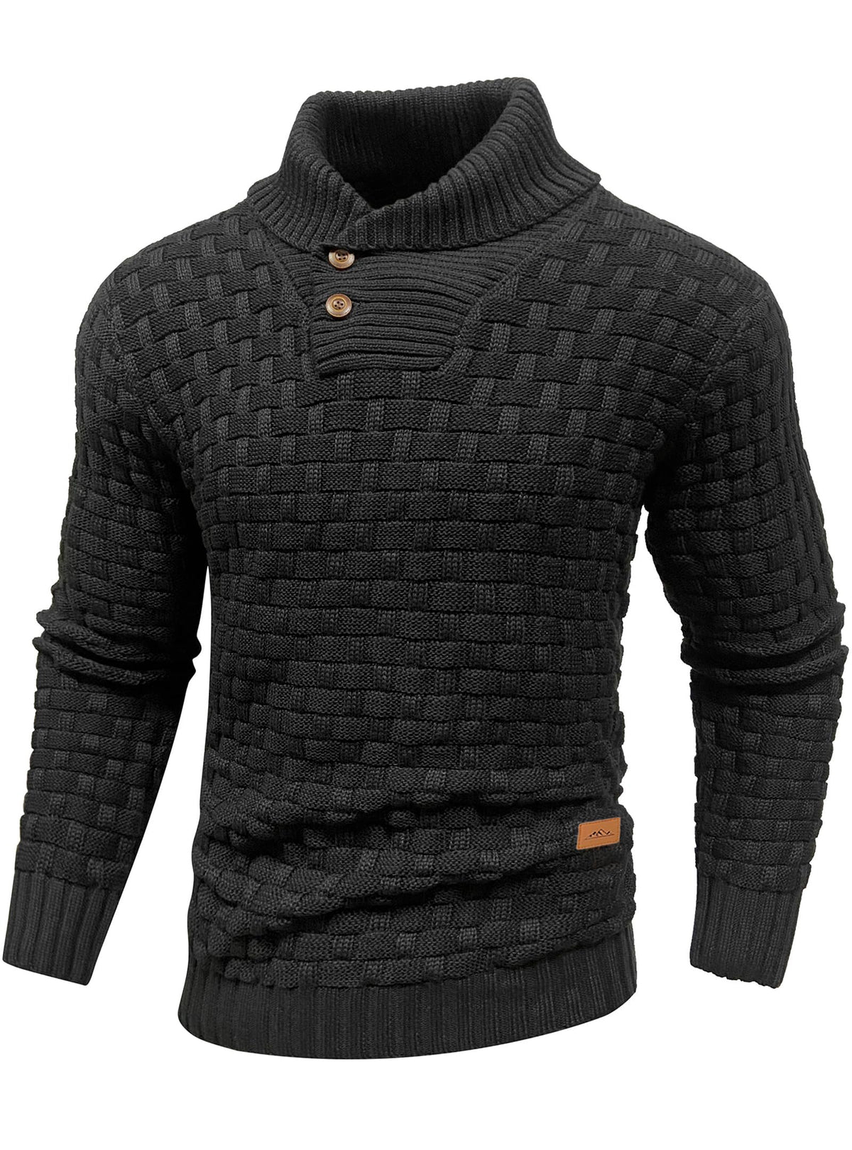 Zaitun Mens Knitted Jumper Sweater Crew Neck Warm Long Sleeve Pullover Textured Ribbed Edge Top S-5XL