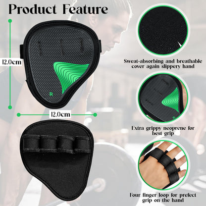 POSHOME Neoprene Gym Grip Pads for Weight Lifting – Non-Slip Hand Grips for Men & Women – Workout Gloves Alternative for Pull Ups, Deadlifts, Fitness & Training – Easy Lifting Grips Gym Pads