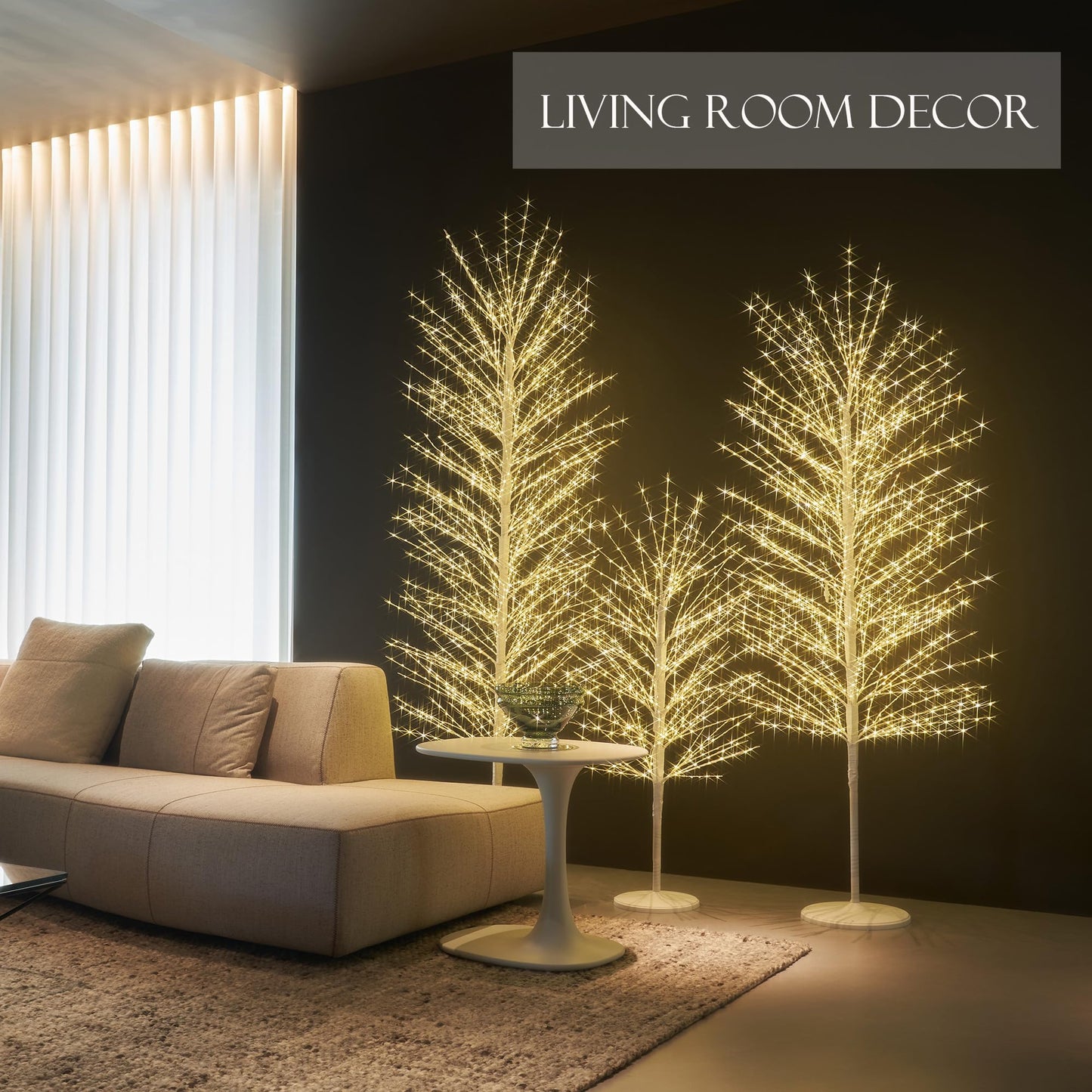 LITBLOOM Lighted White Tree with Timer and Dimmer 6FT 1280 LED Fairy Lights, Twig Tree with Lights for Home Room Christmas Easter Holiday Decoration