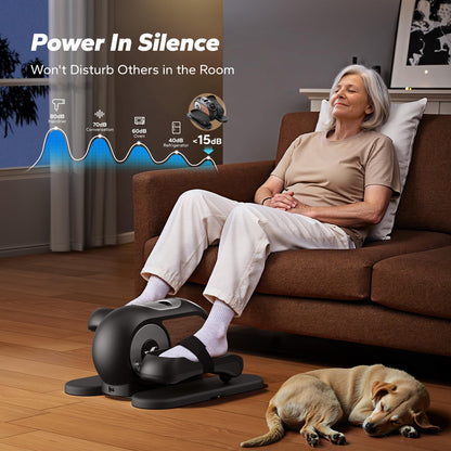 MERACH Under Desk Elliptical, Electric Ellipse Leg Exerciser as Seen on TV for Seniors with Remote Control & 12 Adjustable Speeds, Quiet Portable Seated Pedal Exerciser Machine for Home