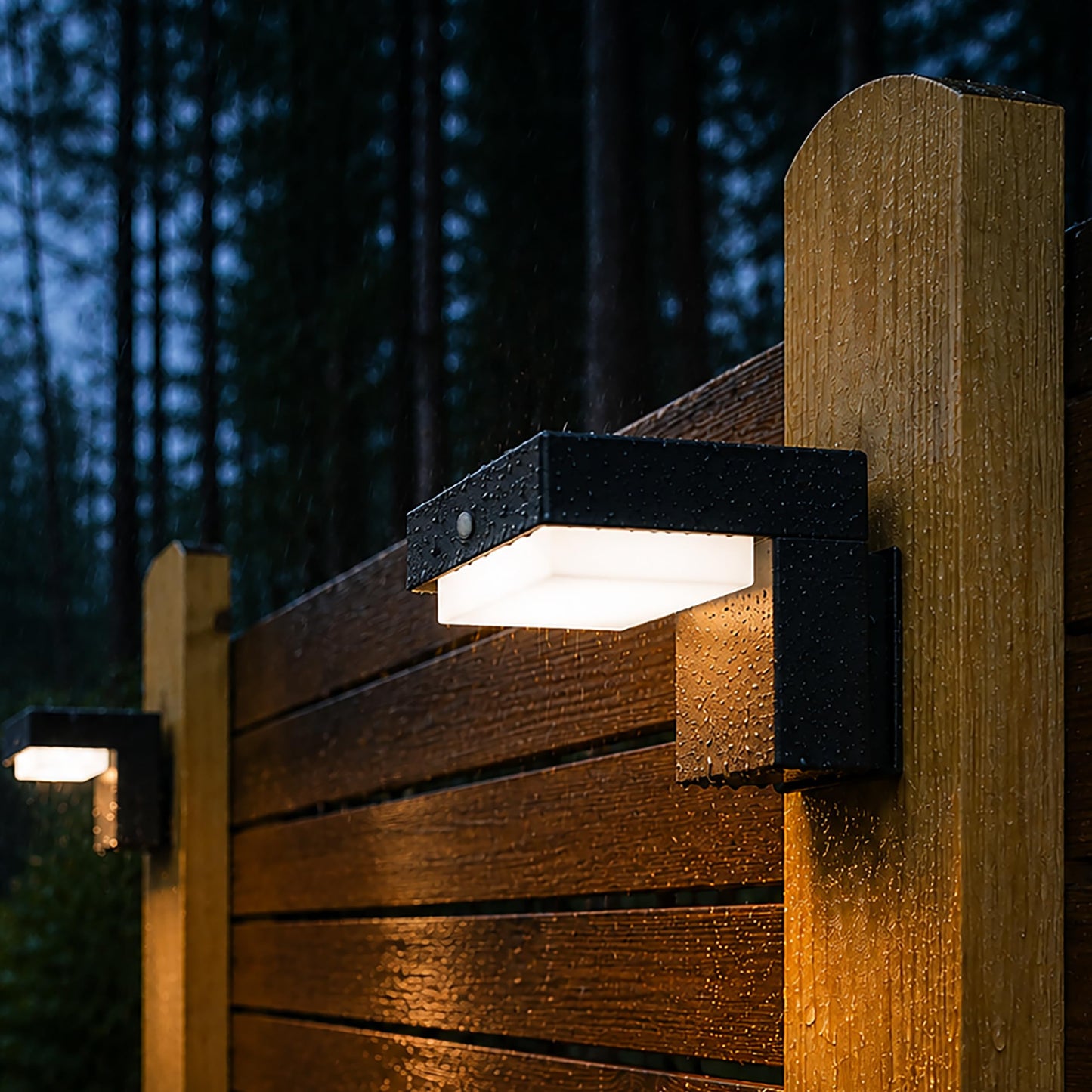 VerLuce - Square Solar Wall Lights - Solar Powered Wall Lamps - LED Lights - PIR Sensor & Two Lighting Modes - Rechargeable Battery Lasts Up to 55 Hours - 3000K - IP44 Weather Resistant - 2 Pack