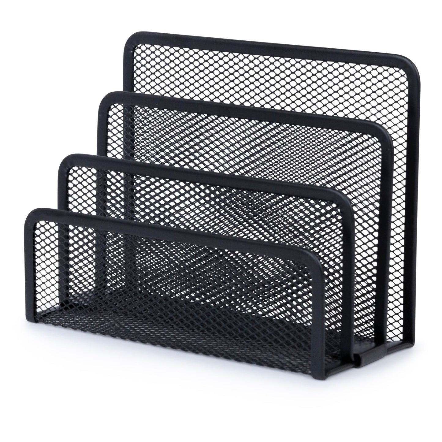 YBM HOME Desk Mail Organizer for Office, 3-Slot Mesh Letter Sorter/Holder Black 2250
