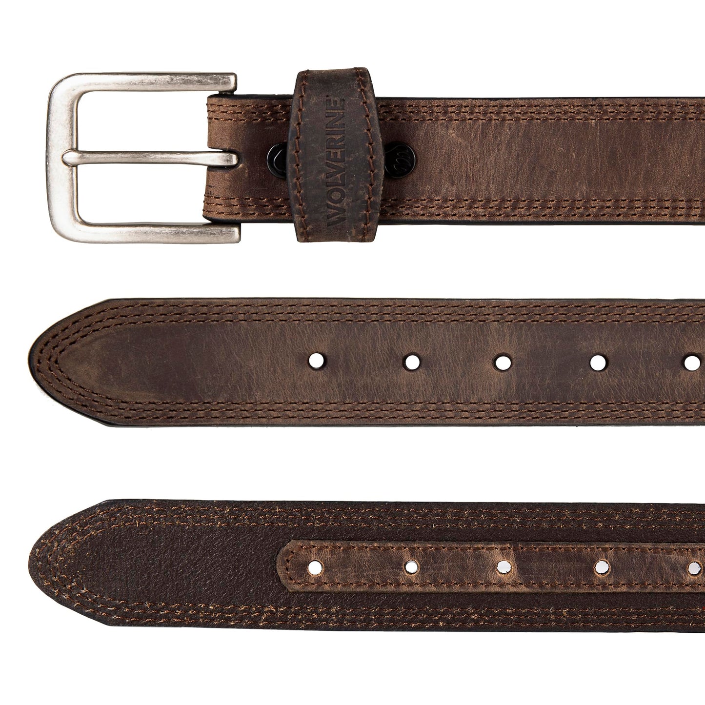 Wolverine Men Boot Leather Work Belt, Rugged-Brown, 40"
