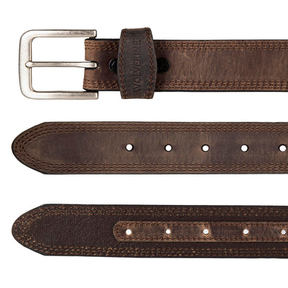 Wolverine Men Boot Leather Work Belt, Rugged-Brown, 40"