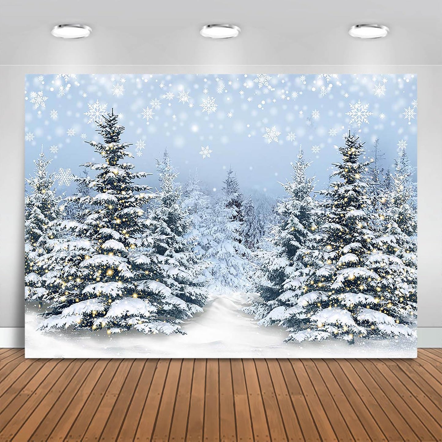 Fitumiw Winter Snowy Forest Scene Backdrop 7x5ft Christmas Winter Wonderland Photography Background Party Decorations Xmas Pine Trees Banner Photo Booth Props