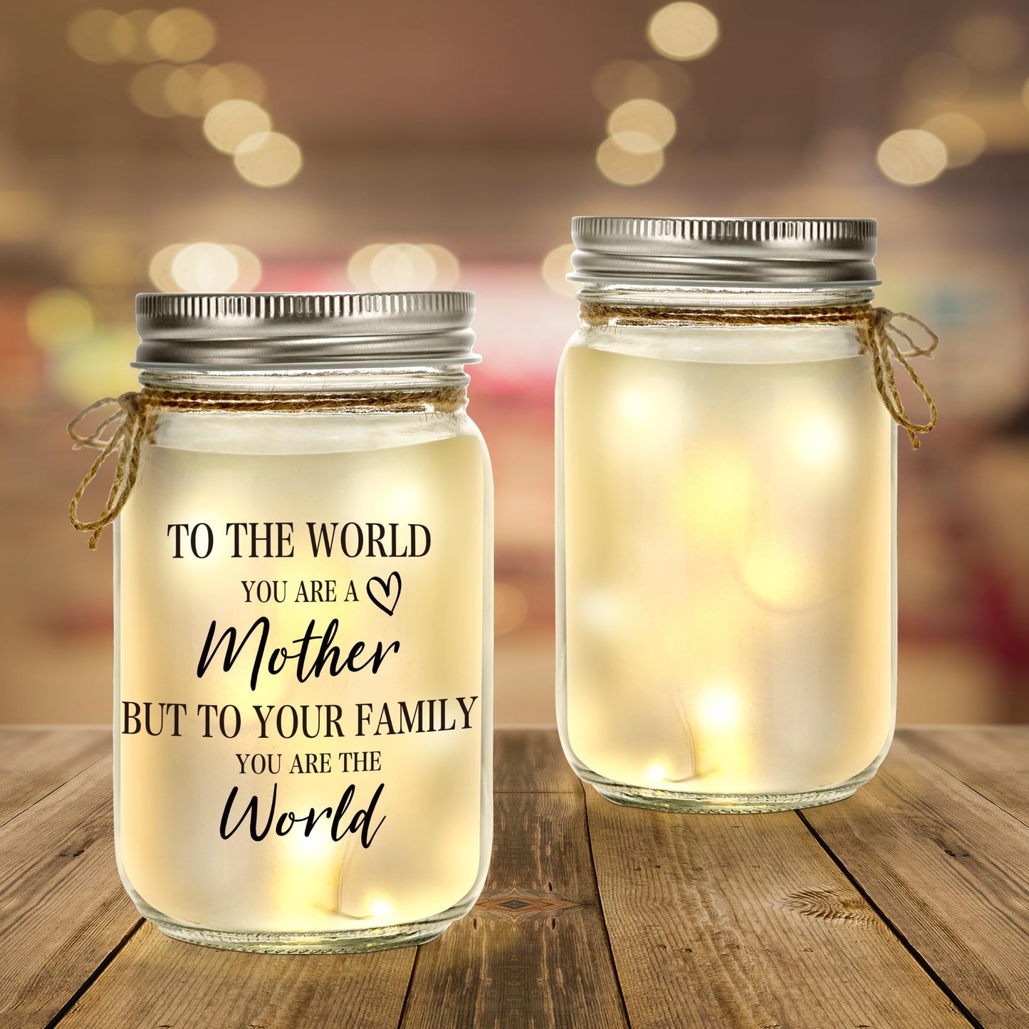 Kenon Mason Jar Night Light for Mom, Home Decoration Lights, Personalized Night Light for Birthday, Thanksgiving, Mothers Day Gift