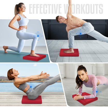 Yes4All Balance Pad, Nonslip TPE Foam Balance Pad with Upgraded Sizes - L, XL, XXL Balance Mat for Fitness, Yoga & Stability Training - Multicolor Options - L, Red