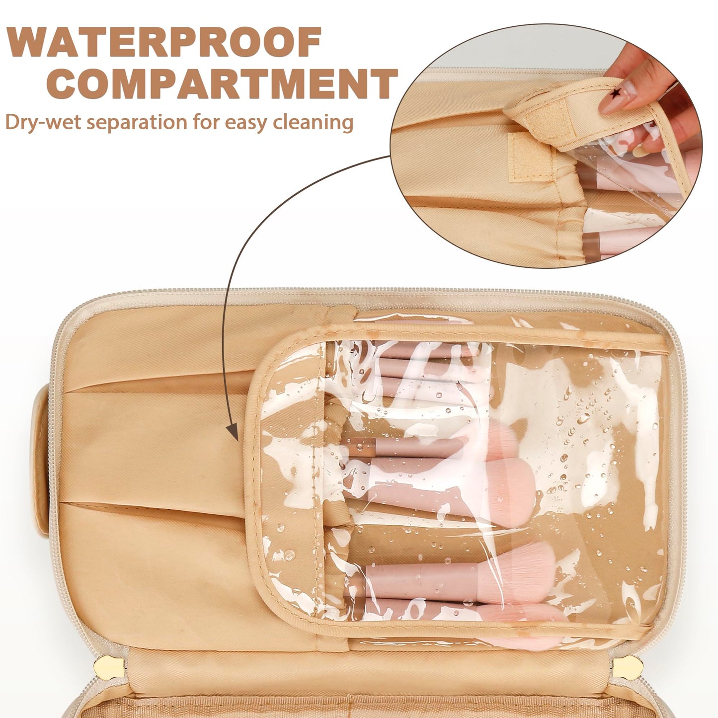 CLOUDWINGS Gifts for Women Birthday Gifts Initial Makeup Bag for Women Personalized Large Capacity Travel Toiletry Bag Cosmetic Bag Gifts for Mom-Graduation Gift for Teens Girls (Beige A)