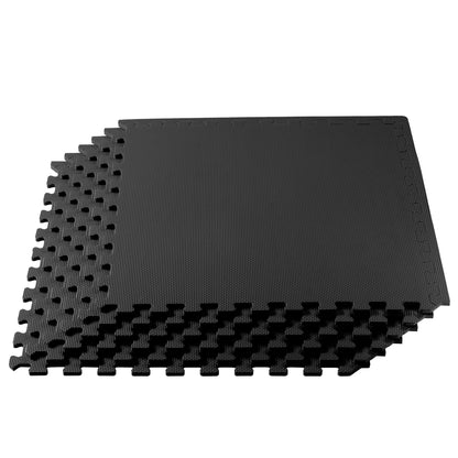 We Sell Mats 3/8 Inch Thick Multipurpose Exercise Floor Mat with EVA Foam, Interlocking Tiles, Anti-Fatigue for Home, or Gym, 24 in x 24 in