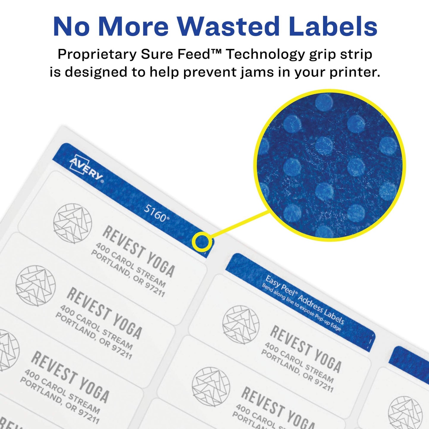 Avery Round Printable Labels, 2.5" Diameter, Matte White, Sure Feed Technology, Laser & Inkjet Compatible, 300 Blank Labels Total, Great for Branding, Packages, School Supplies, and More (5294)