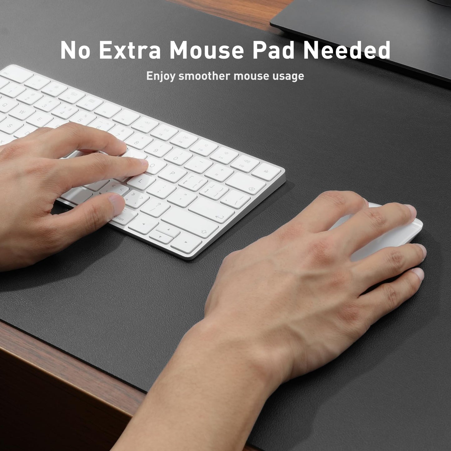 Leather Desk Pad Protector,Mouse Pad,Office Desk Mat,Non-Slip PU Leather Desk Blotter,Laptop Desk Pad,Waterproof Desk Writing Pad for Office and Home (Gray,36" x 17")