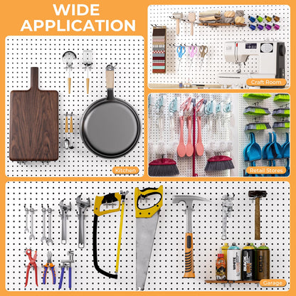 INCLY 4/6 Inch Pegboard Hooks, 36 Pack Heavy Duty Double Arm Peg Board Straight Hooks, Peg Board Tool Hangers Fit for 1/4" Pegboard Garage Hanging Tools, Craft Organizing, Kitchen, Store