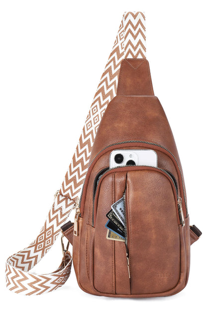 Telena Crossbody Sling Bags for Women, PU Leather Fanny Packs Cross Body Bag for Woman