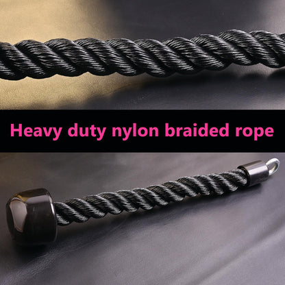 EnriQ Tricep Rope Pull Down,Heavy Duty Triceps Kit Easy to Grip & Non Slip Cable Attachment Ideal for Home Gym Face Pulls Tricep Push Down Rope System (A.2 Pack Single Grip)