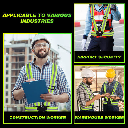 Hercicy 30 Pcs Reflective Vest High Visibility Safety Vests, Adjustable Running Gear Straps Lightweight Reflector for Construction (Yellow)