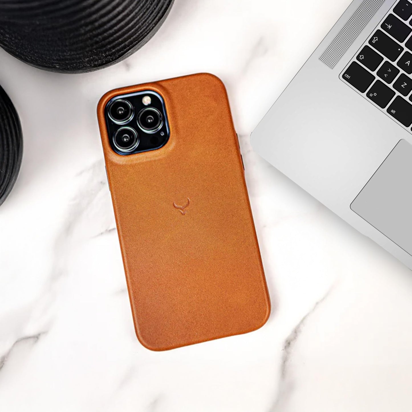 Cretanbull iPhone 16 Pro Max Leather Case - Oil Waxed Full Grain Anti-Scratch Handmade Genuine Leather Case - Compatible with Magsafe, Shockproof, Drop Proof, Protective Slim Case (16 Pro Max Ochre)