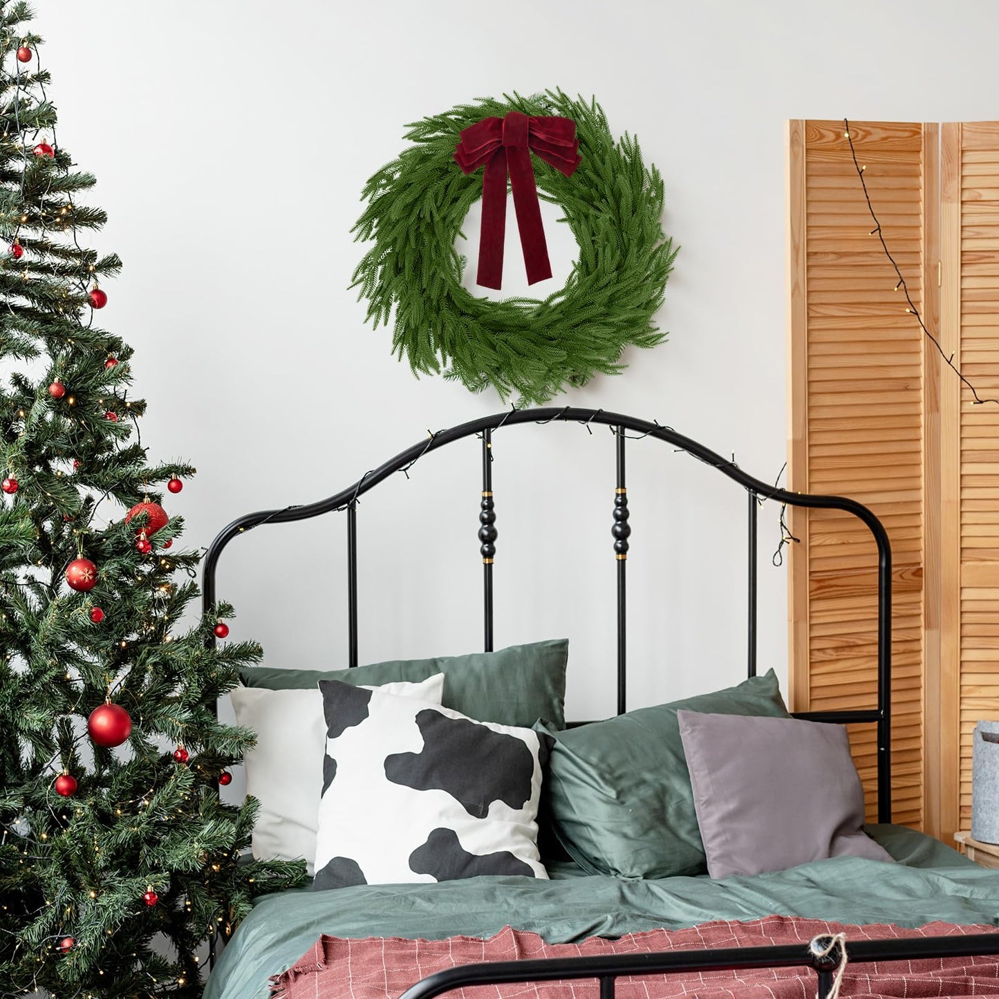 N&T NIETING Christmas Norfolk Pine Garland Real Touch Artificial Christmas Green Xmas Garland for Mantle, Table Holiday Fireplace Staircase Indoor Outdoor Christmas Decorations (9 FT)