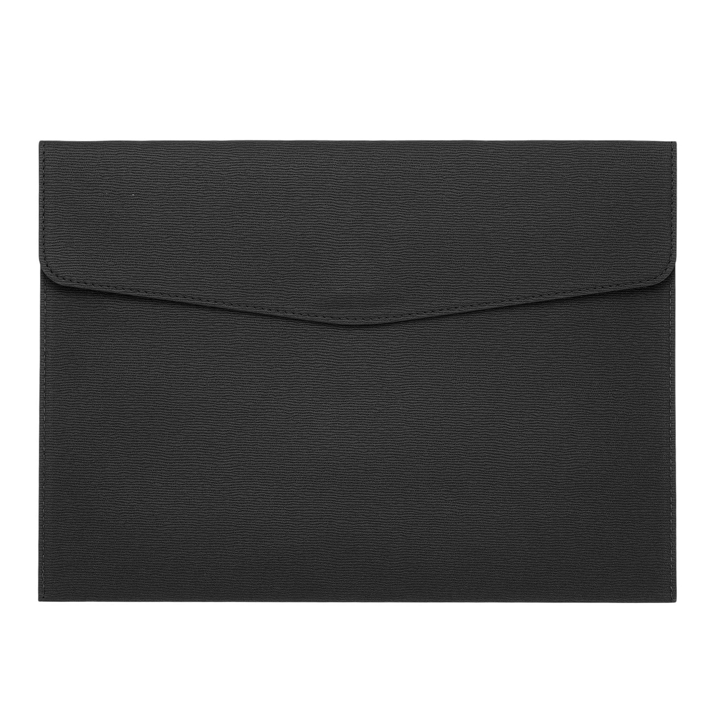 PATIKIL PU Leather A4 File Folder, Document Holder Filing Organizer Portfolio Envelope Folder Case with Snap Closure for Letter Receipt Style 4, Black
