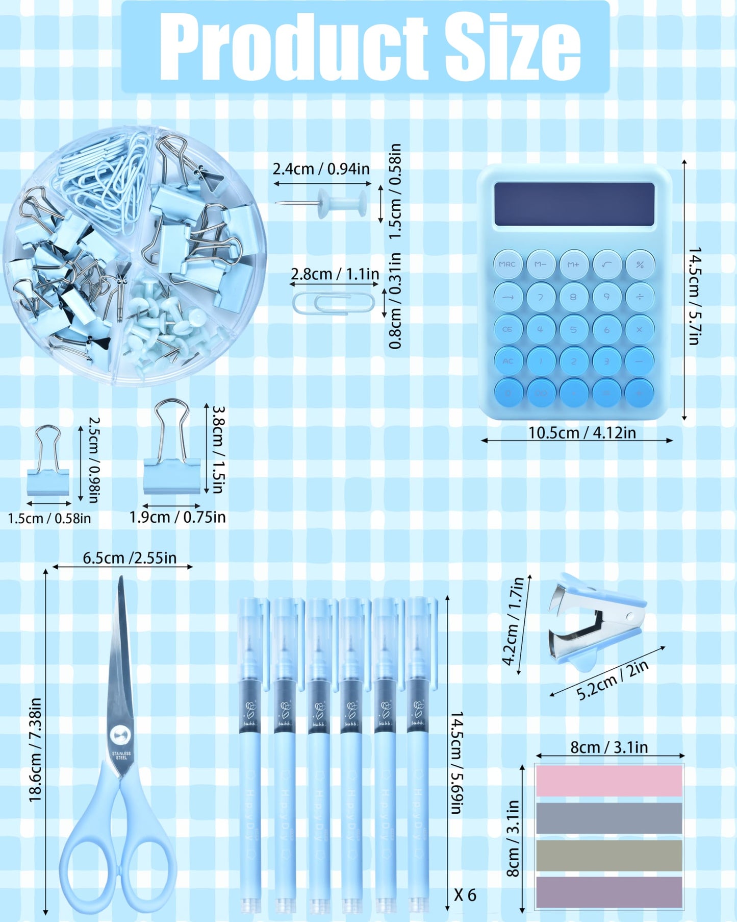 LXEVIHK 20Pcs Blue Desk Organizers and Accessories With Mesh Desk Organizer and 360°Rotating Pen Holder and a Lot of Office Blue Office Supplies Beautifully Presented in a Gift Box