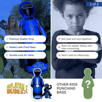 INFLATABLE DUDES Ninja Toy 63 Inches -Kids Punching Bag | Already Filled with Sand| Bop Bag | Inflatable Bopper | Boxing | Ninja Birthday Party | Punching Bag for Kids- (Heavy Hitters Nobi)