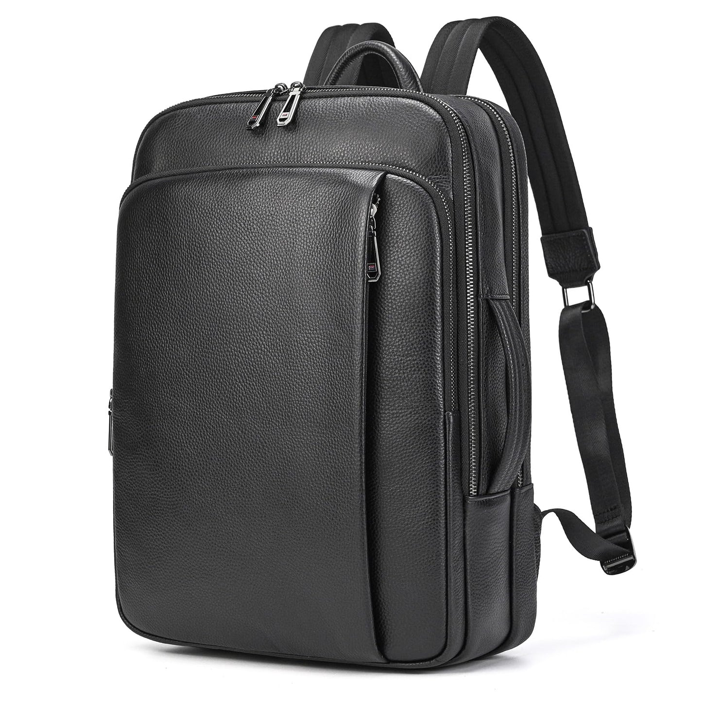 JulBean Laptop Leather Travel Backpack For Men Carry On Back Pack For Business Work computer Backpacks Fit 15.6" Laptop